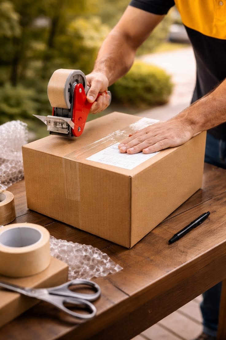 Courier packages ready for shipping