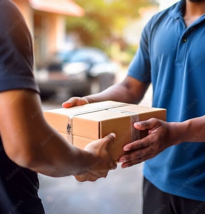 Packed courier parcel