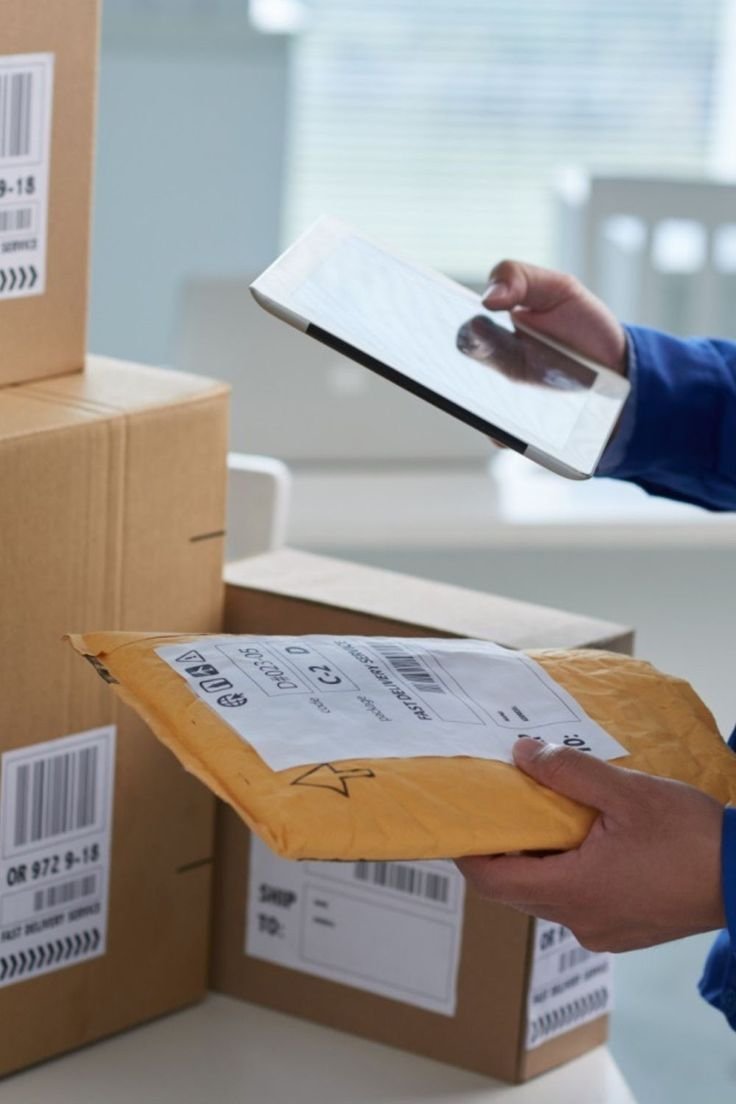 Courier package ready for dispatch